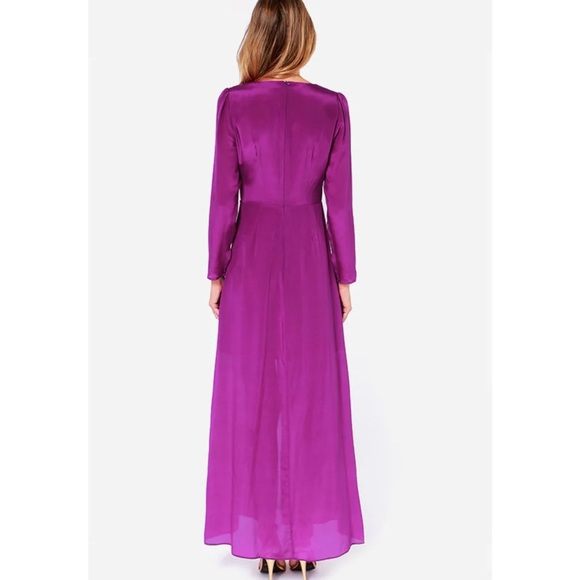 Net Line & Dot Norma Purple Silk Maxi Dress - Picture 5 of 12